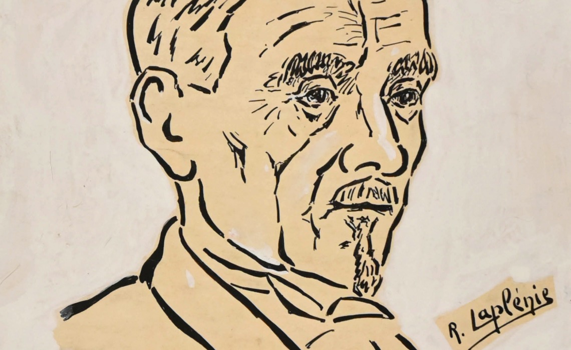 Gabriel Soulié, dessin à l'encre de Roger Laplénie, 1936.